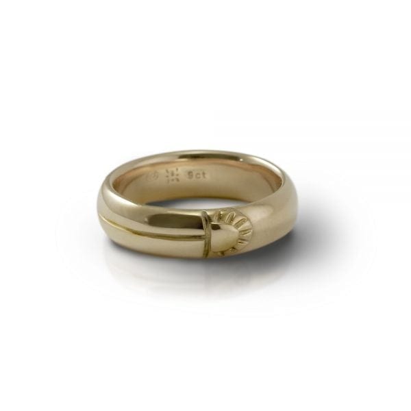 Scarab Mens 9 Carat Gold Comfort Band by Scarab Jewellery Studio