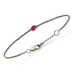 Pink Tourmaline Cabochon Bracelet by Scarab Jewellery Studio
