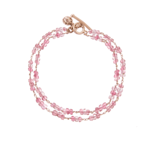 Pink Tourmaline 2 Strand Gemstone Bracelet by Scarab Jewellery Studio