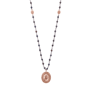 Black Pearl Red Gold Rune Scarab Pendant by Scarab Jewellery Studio
