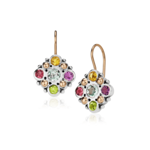 Victorian Earrings MultiColor Gemstones by Scarab Jewellery Studio