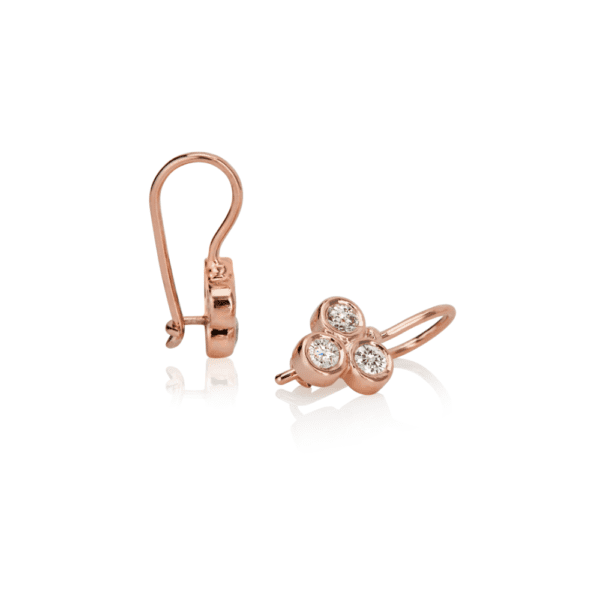 Three Stone Grape Earrings Diamond by Scarab Jewellery Studio