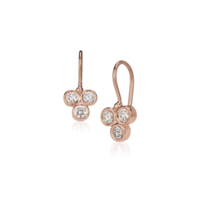 Three Stone Grape Earrings Diamond by Scarab Jewellery Studio