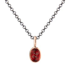 Rose Gold Scarab Garnet Pendant by Scarab Jewellery Studio