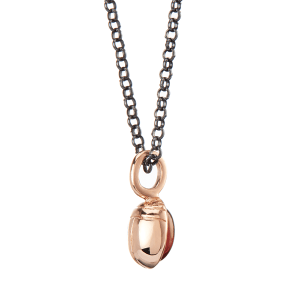 Rose Gold Scarab Garnet Pendant by Scarab Jewellery Studio