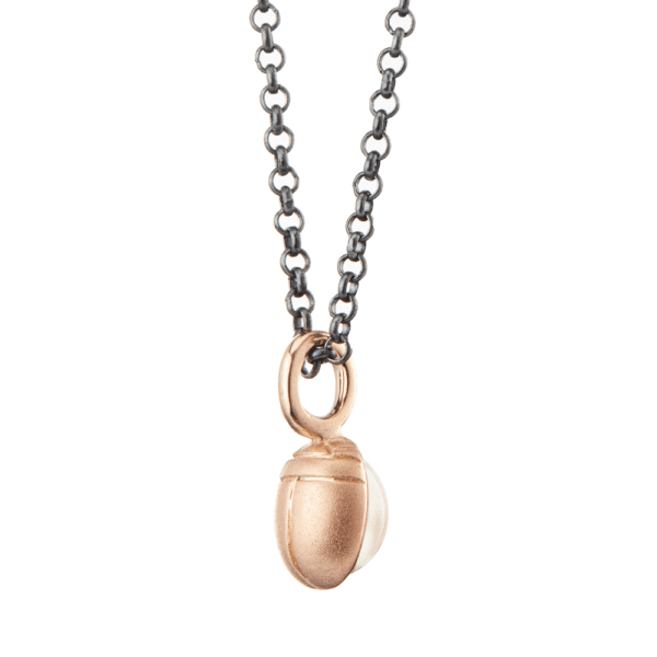 Rose Gold Scarab Moonstone Pendant by Scarab Jewellery Studio