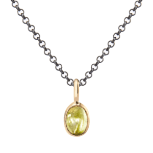 Rose Gold Scarab Peridot Pendant by Scarab Jewellery Studio