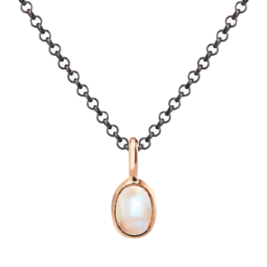 Rose Gold Scarab Rainbow Moonstone Pendant by Scarab Jewellery Studio