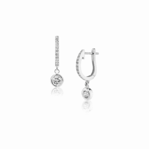 Encrusted Diamond White Gold Drop Earrings