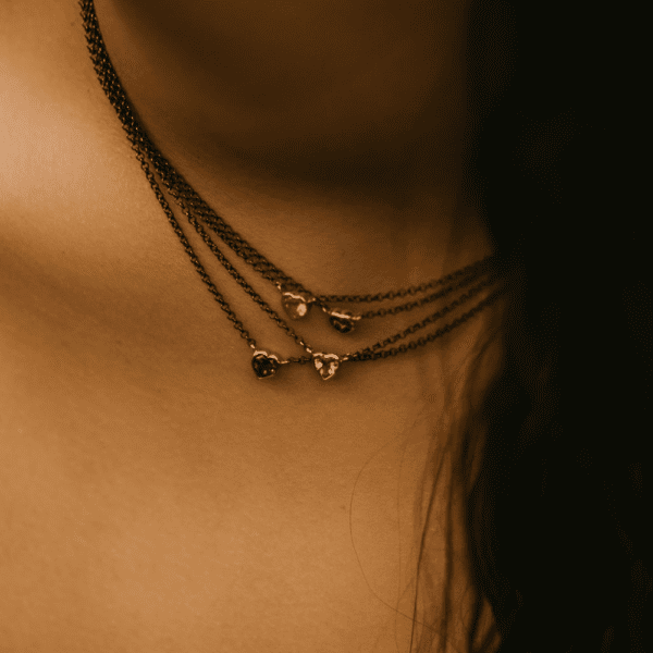 Amethyst Heart Necklace Rose Gold - Image 2