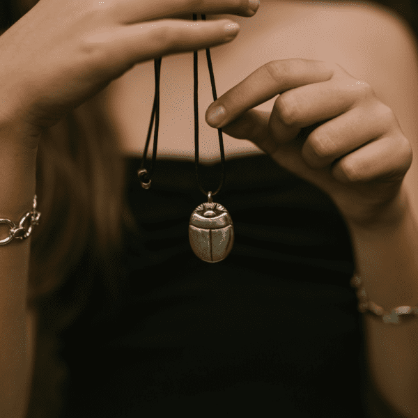 Large Silver Scarab Pendant - Image 4