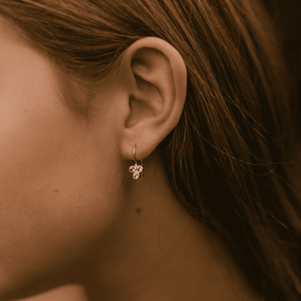 Three Stone Grape Earrings Diamond - Image 3