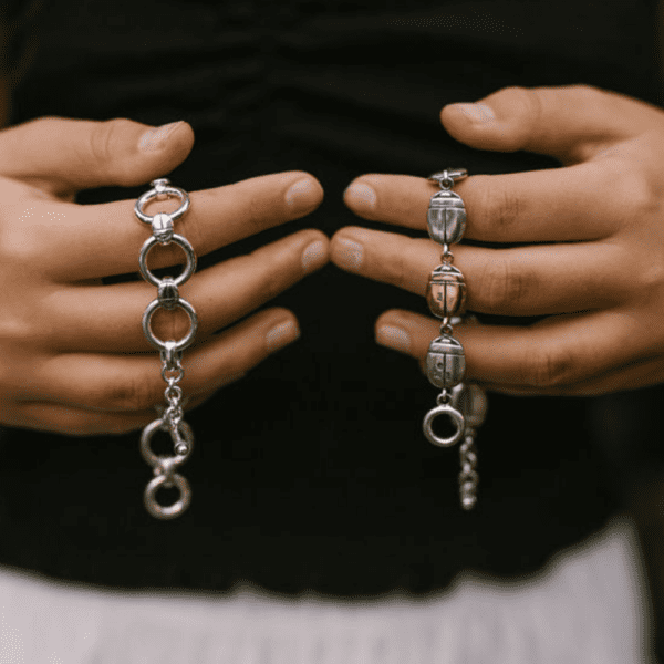 Scarab Silver Bracelet - Image 3