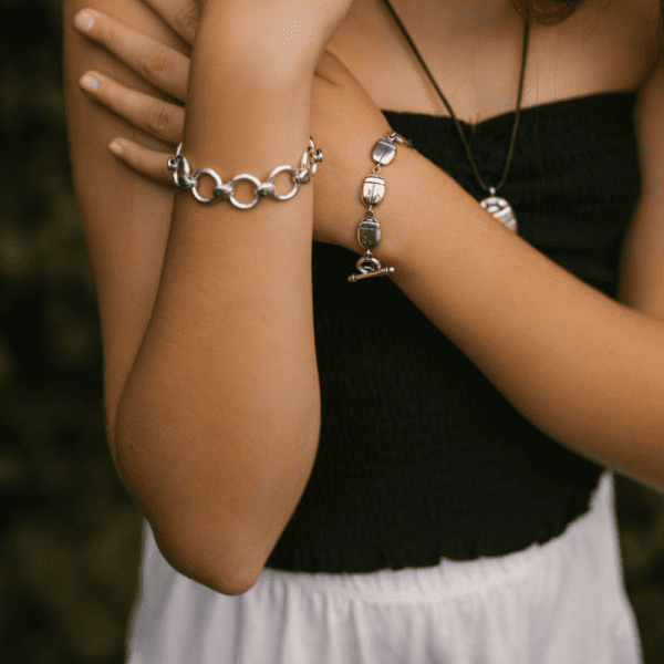 Scarab Silver Bracelet - Image 2