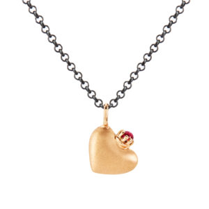 Ruby heart pendant