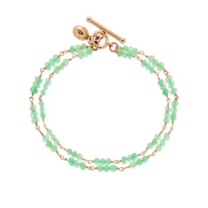 Gold Chrysoprase Wirework Bracelet