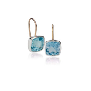 Sky Blue Topaz Boxy Earrings